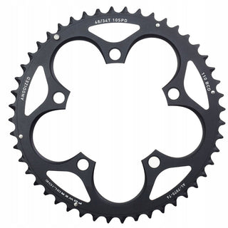 SRAM CHAIN RING ROAD 48T 110 V2 ALUMINUM 4MM BLACK BB30 SHORT PIN (48 34)