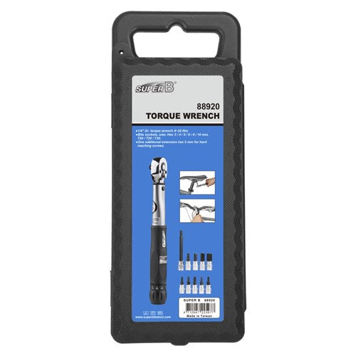 SuperB 1/4" Drive Torque Wrench 4-24 Nm