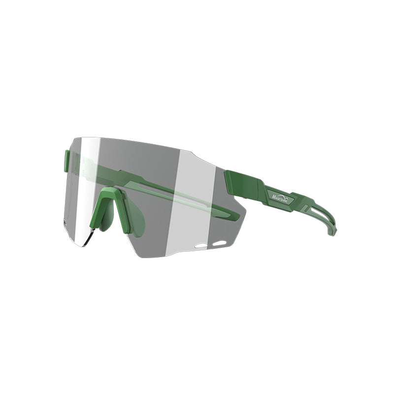 Magicshine Windbreaker Cycling Glasses Photochromic Lens - Matte Green