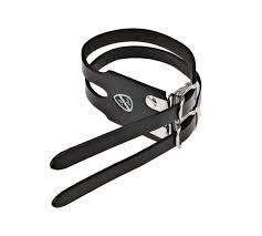 Wellgo Dual Leather Pedal Straps - Black