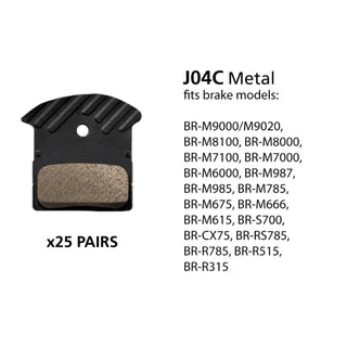 Shimano BR-M9000 Disc Brake Pads J04C w/fin Sintered