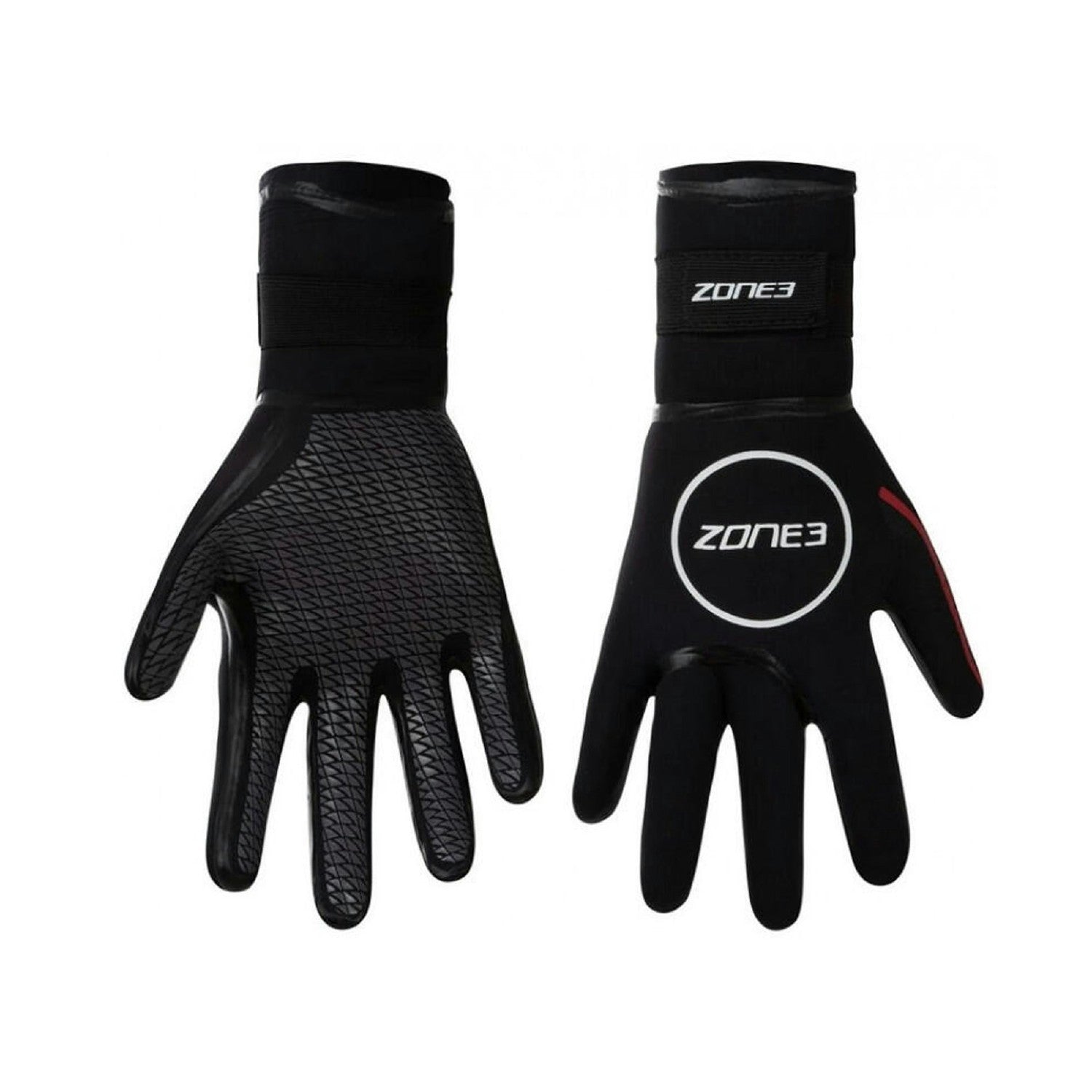 Zone3 Heat-Tech Swim Gloves - Black/Red