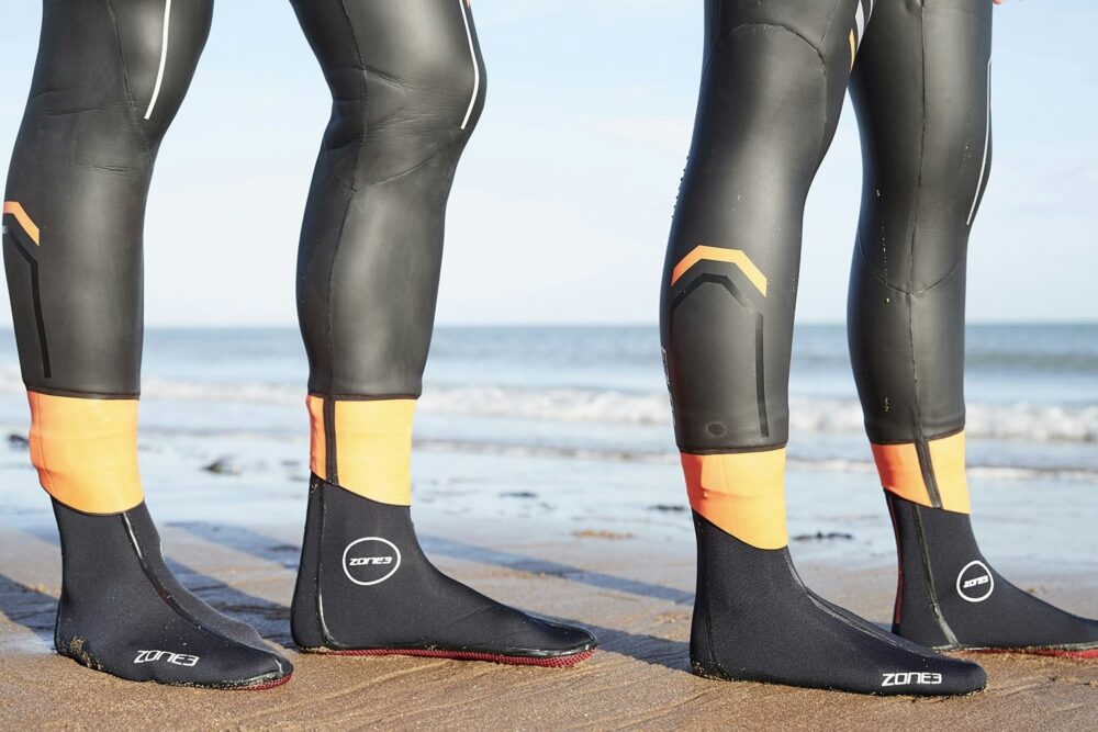 Zone3 Heat-Tech Swim Socks - Black/Red