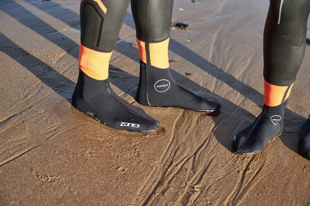 Zone3 Heat-Tech Swim Socks - Black/Red