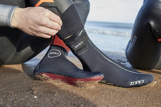 Zone3 Heat-Tech Swim Socks - Black/Red