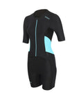 Zone3 Women's Activate Short Sleeve Trisuit Full Zip - Black/Blue