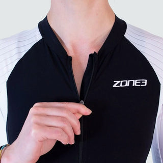 Zone3 Women's Lava Long Distance Short Sleeve Trisuit - Black/White
