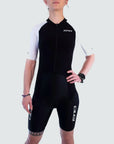 Zone3 Women's Lava Long Distance Short Sleeve Trisuit - Black/White
