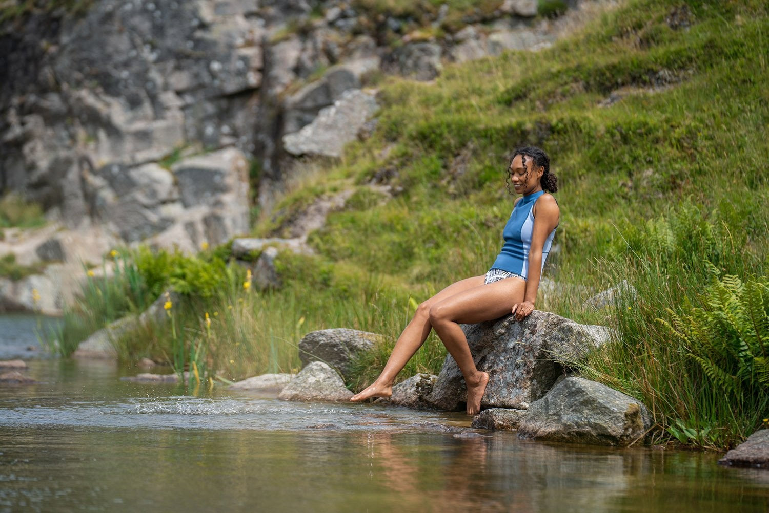 Zone3 Women's Yulex Vest - Blue/White