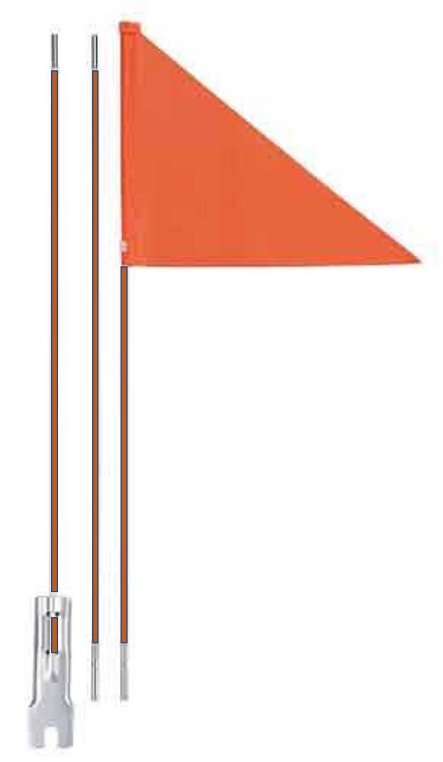 IceToolz Safety Flag Three Pieces 60' Length White Pole