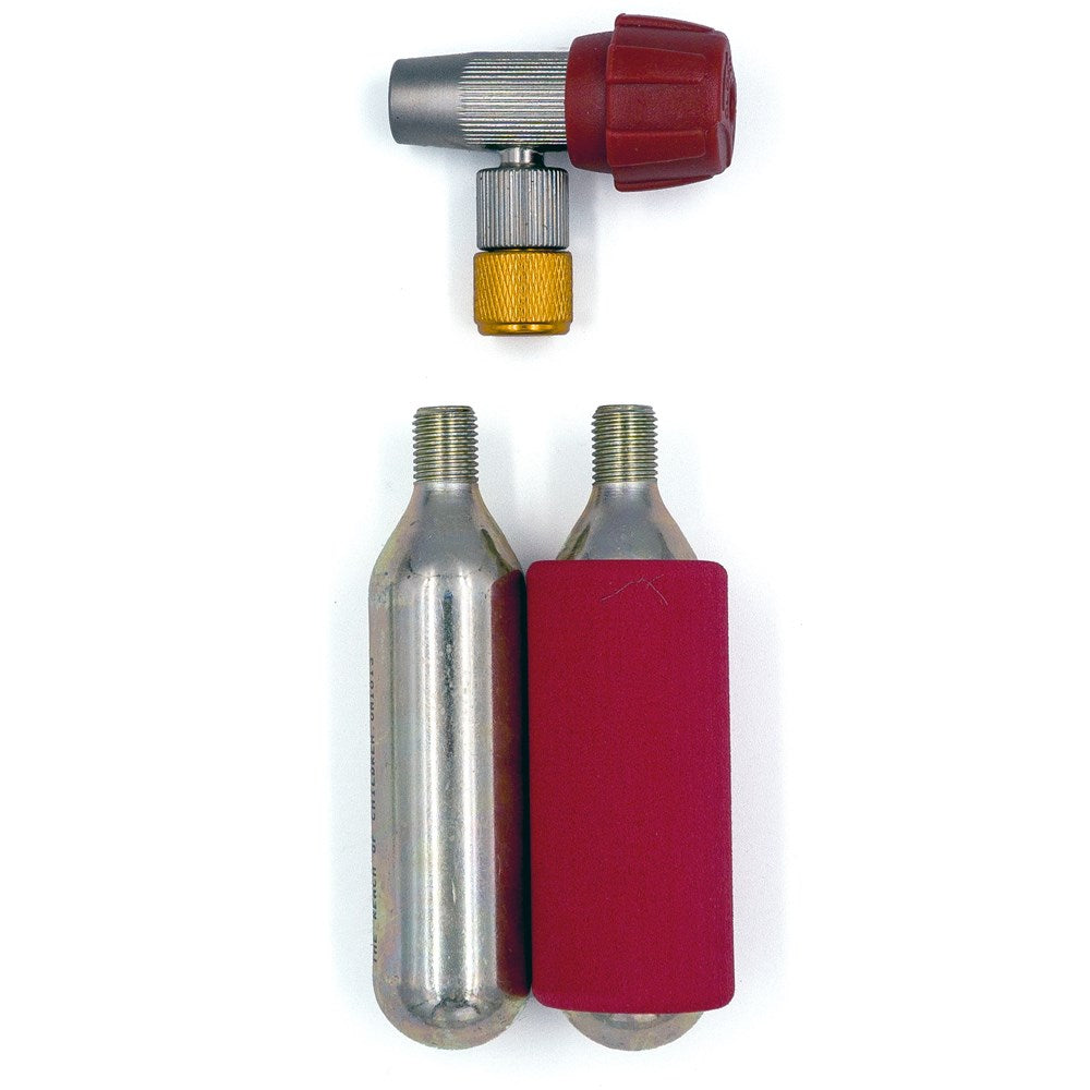 QBP Air Zeppelin CO₂ Inflator Kit – Screw Regulator Head + 2 × 16g Threaded Cartridges