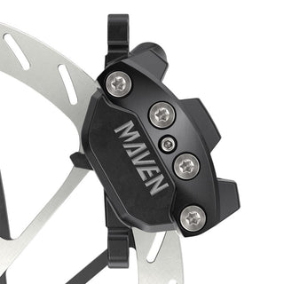 SRAM Disc Brake Maven Silver - Aluminum Lever - Stainless Hardware - Reach/Contact Adj -SwingLink - Black Front/Rear 2000mm Hose (includes MMX Clamp -20P-2 Bracket -Bleeding Edge Tool) A1