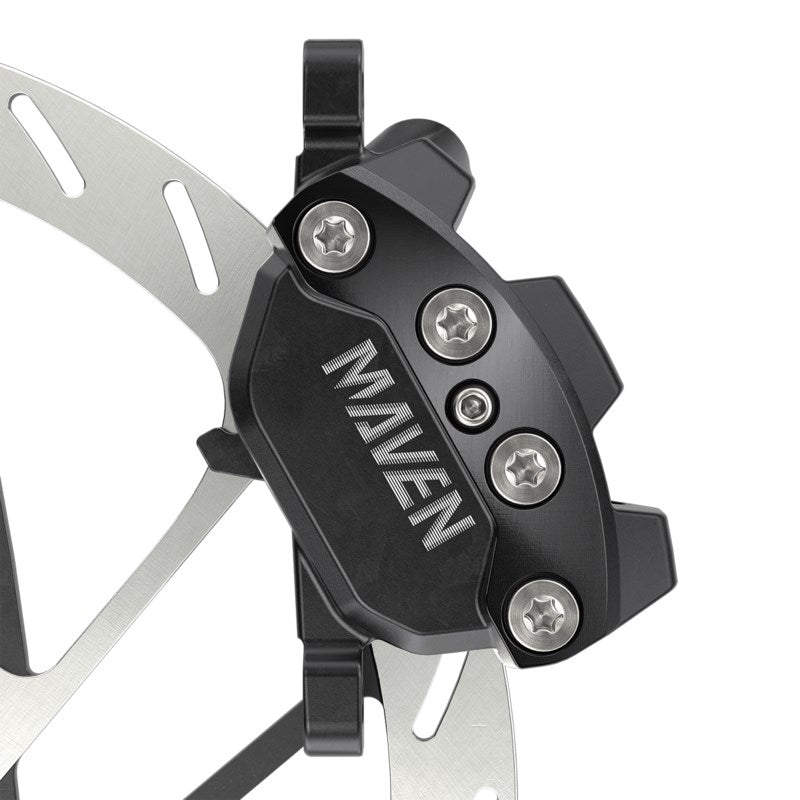 SRAM Disc Brake Maven Silver - Aluminum Lever - Stainless Hardware - Reach/Contact Adj -SwingLink - Black Front/Rear 2000mm Hose (includes MMX Clamp -20P-2 Bracket -Bleeding Edge Tool) A1