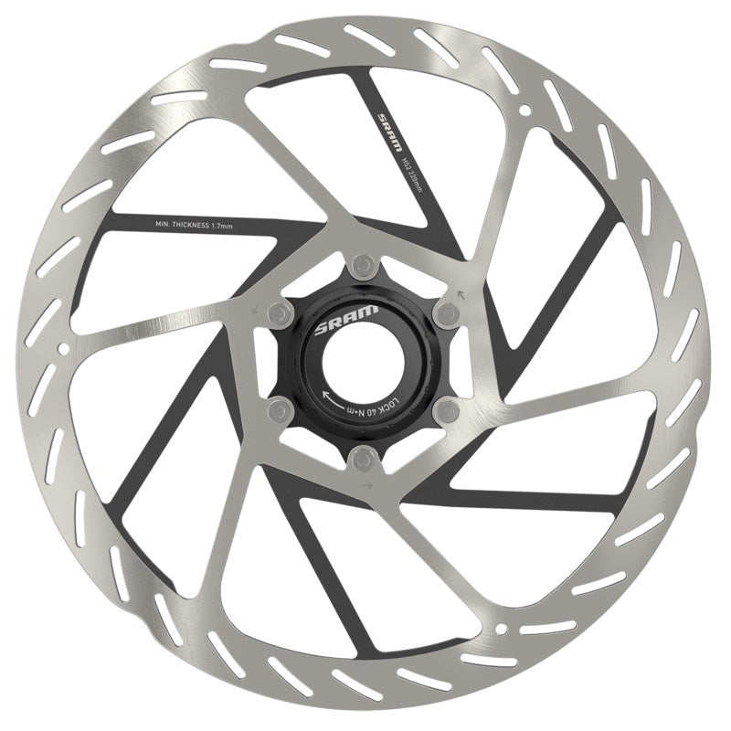 SRAM Rotor HS2 220mm 6-bolt (includes Steel rotor bolts) Rounded