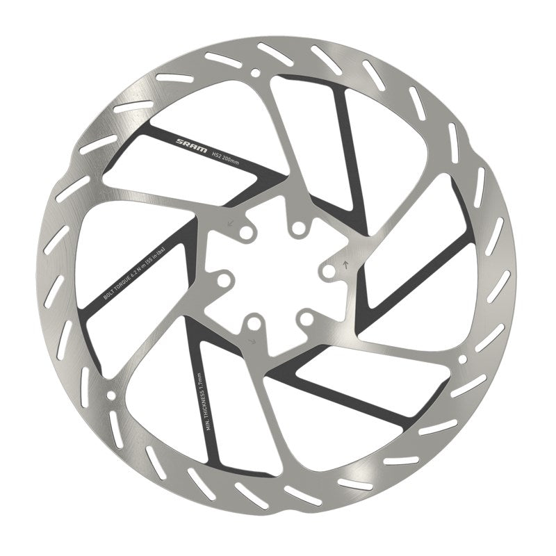 SRAM Rotor HS2 160mm 6-bolt (includes Steel rotor bolts) Rounded