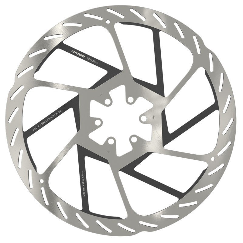 SRAM Rotor HS2 180mm 6-bolt (includes Steel rotor bolts) Rounded