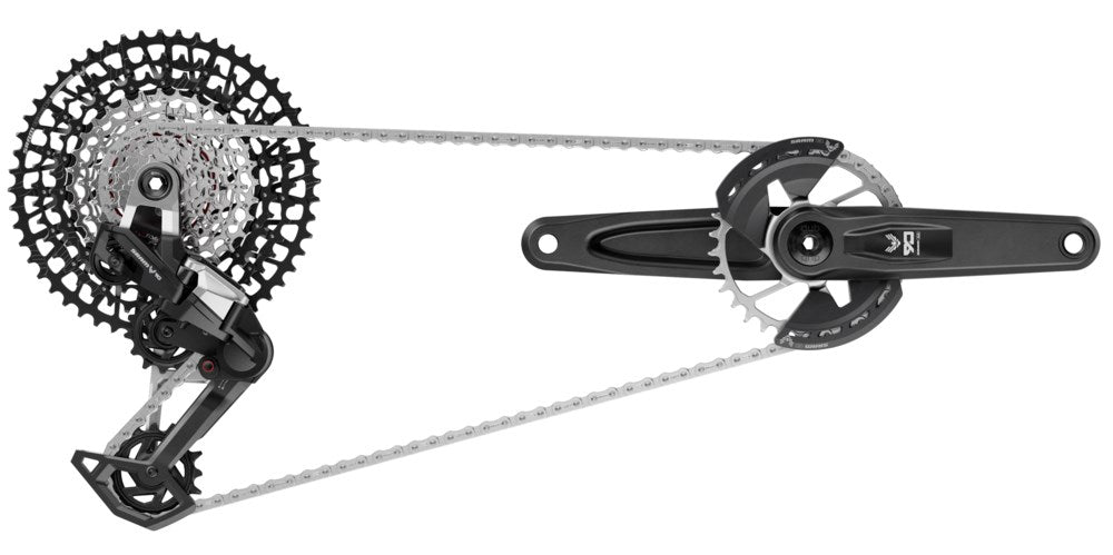 SRAM Eagle 90 DUB Groupset (Rear Der - Trigger Shifter w Clamp - Crankset DUB MTB Wide 165 w DM 32t T-TYPE Chainring w/2 guards - GX T-Type chain 126l - CS XS-1275 BLK 10-52t)