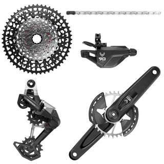 SRAM Eagle 90 DUB Groupset (Rear Der - Trigger Shifter w Clamp - Crankset DUB MTB Wide 170 w DM 32t T-TYPE Chainring w/2 guards - GX T-Type chain 126l - CS XS-1275 BLK 10-52t)