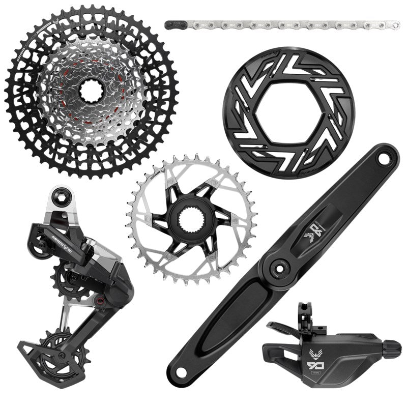 SRAM Eagle 90 DUB Groupset EMTB BCD (Rear Der - Single Click Trigger wClamp - CR 104BCD T-Type 34T - Clip-on Guard  - GX T-Type chain 126l - CS XS-1275 BLK 10-52t) - cranks not included