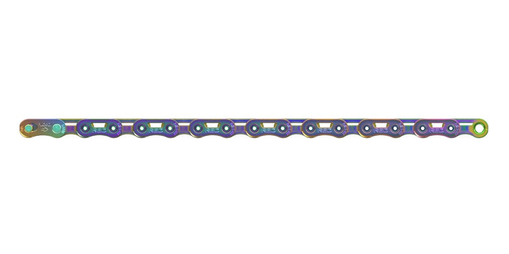 SRAM Chain Red E1 Flattop 126Links Rainbow w/ PowerLock