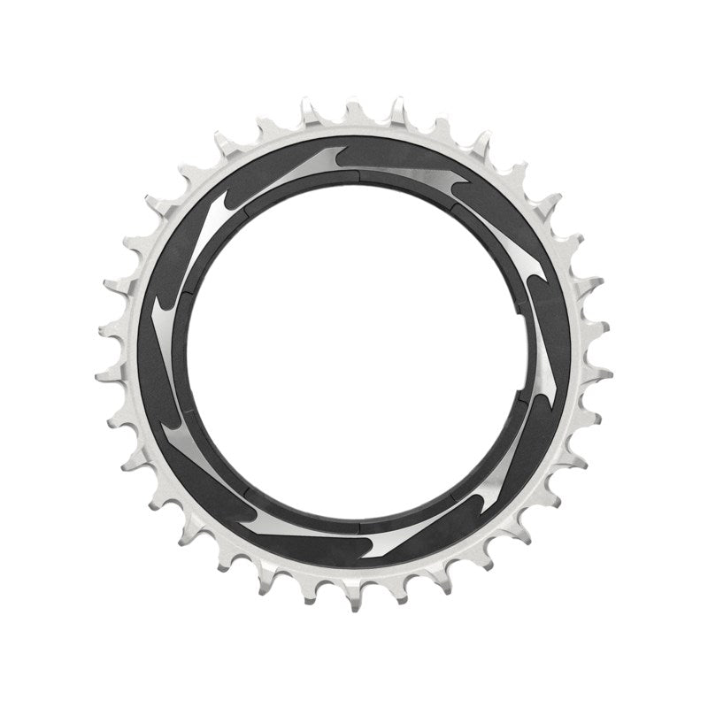 SRAM Chain Ring T-TYPE 36T Powermeter Threaded 0mm Offset Eagle (including pin thread backup and screw) - Black/Silver XXSL D1