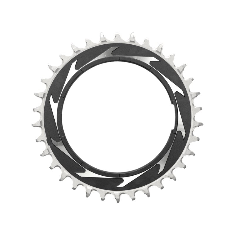 SRAM Chain Ring T-TYPE 34T Powermeter Threaded 0mm Offset Eagle (including pin thread backup and screw) - Black/Silver XXSL D1