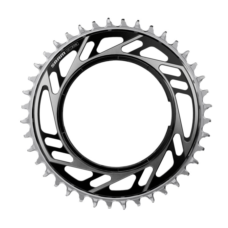 SRAM CHAIN RING ROAD 46T THREADED MOUNT X-SYNC 6.5MM OFFSET RED E1 BLACK/SILVER (including thread back up pin for chainring)