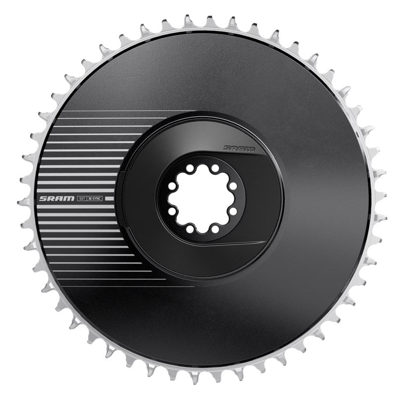 SRAM CHAIN RING ROAD 44T DM X-SYNC 6.5MM OFFSET - BLACK/SILVER (RED E1) Including 8 chainring bolts