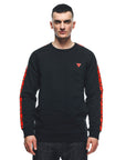 Dainese Casual Stripes Sweater - Black/Fluo-Red