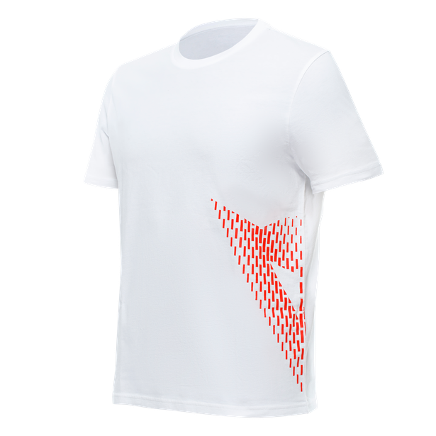 Dainese Casual Big Logo T-Shirt - White/Fluo-Red