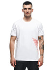 Dainese Casual Big Logo T-Shirt - White/Fluo-Red