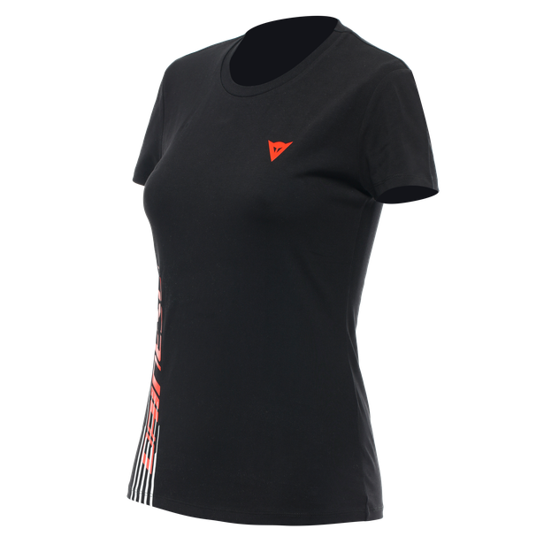 Dainese Casual Logo Lady T-Shirt - Black/Fluo-Red
