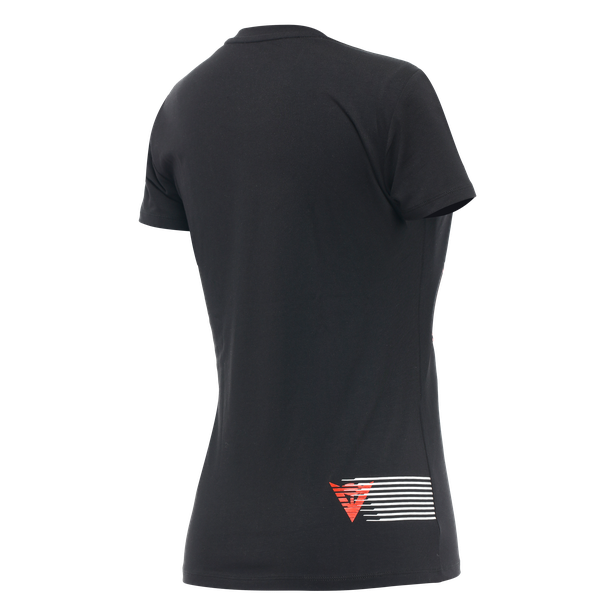 Dainese Casual Logo Lady T-Shirt - Black/Fluo-Red
