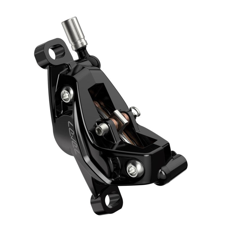 SRAM Disc Brake Level Silver Stealth 4 Piston -  Aluminum Lever - Stainless Hardware - Reach Adj - Black Ano Front 950mm Hose (includes MMX Clamp - Rotor/Bracket sold separately) C1