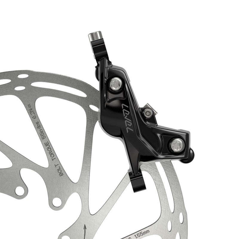SRAM Disc Brake Level Silver Stealth 4 Piston -  Aluminum Lever - Stainless Hardware - Reach Adj - Black Ano Front 950mm Hose (includes MMX Clamp - Rotor/Bracket sold separately) C1