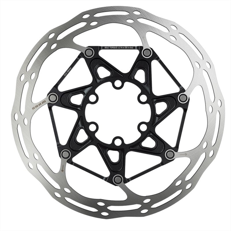 SRAM Rotor Centerline 2 Piece CenterLock 140mm Black Rounded (includes internal tooled lockring)