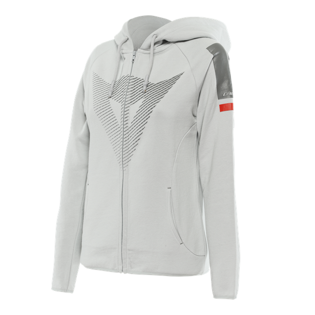 Dainese Fade Lady Hoodie - Glacier-Gray/Dark-Gray/Red