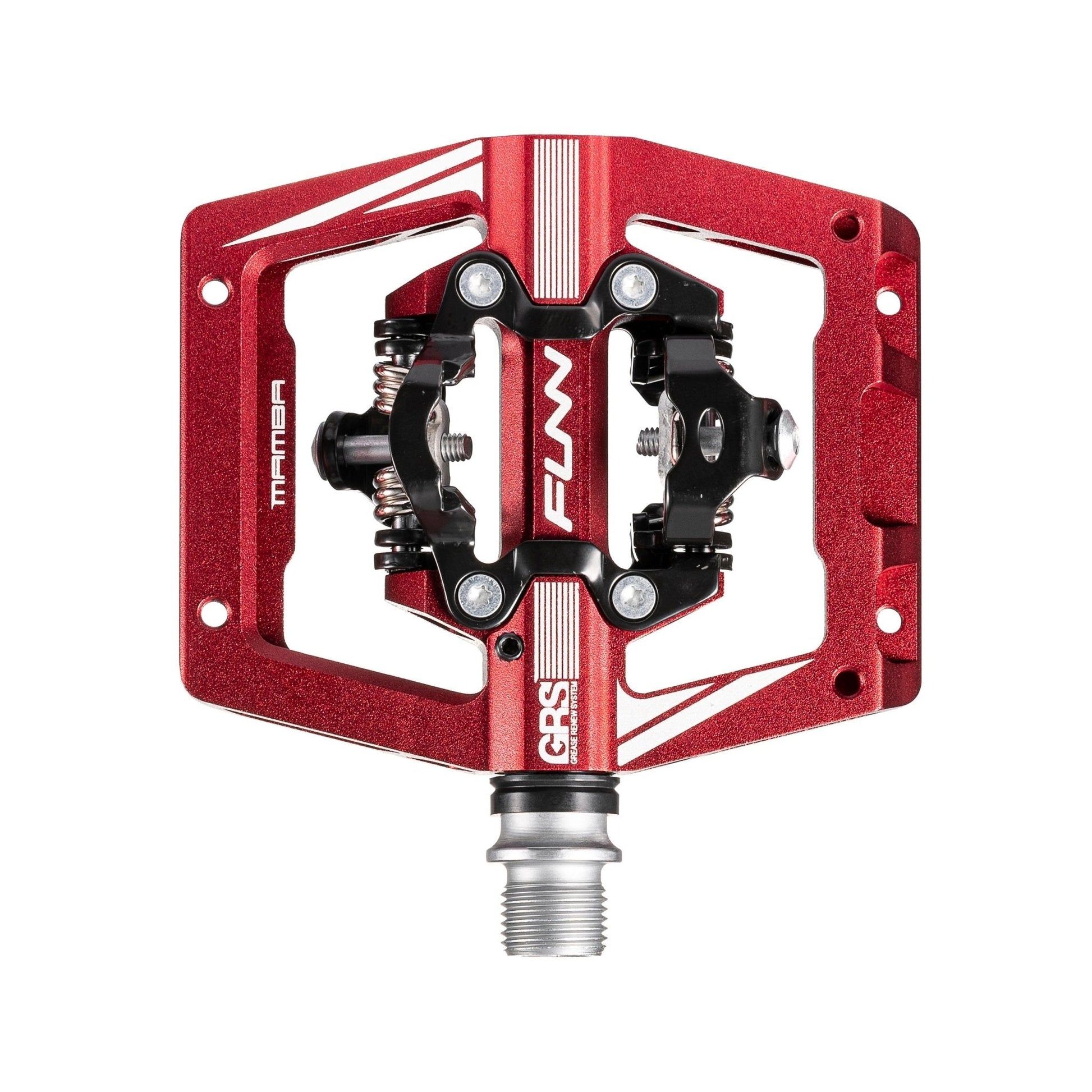 FUNN Mamba S SPD Clipless MTB Double Sided Pedal Pair - Red