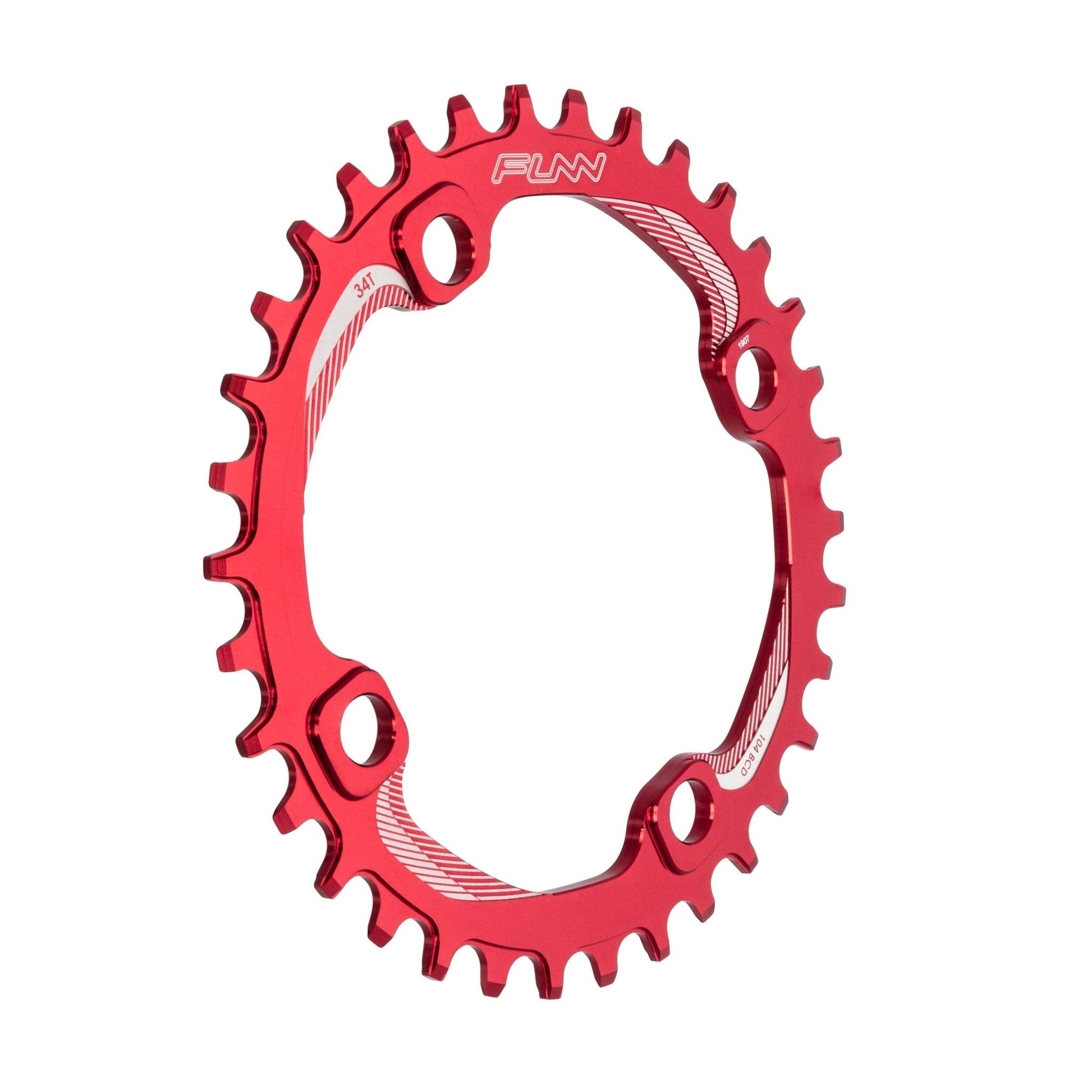 FUNN Solo Narrow-Wide 34T Chainring 104 BCD - Red