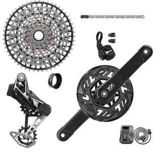 SRAM XX T-Type Eagle E-MTB 104BCD Transmission AXS Groupset (RD w/Battery/Charger/Cord - EC POD Ult - CR 104BCD T-Type 34T -Clip-on Guard - CN 126l - CS XS-1297 10-52t) – cranks not included