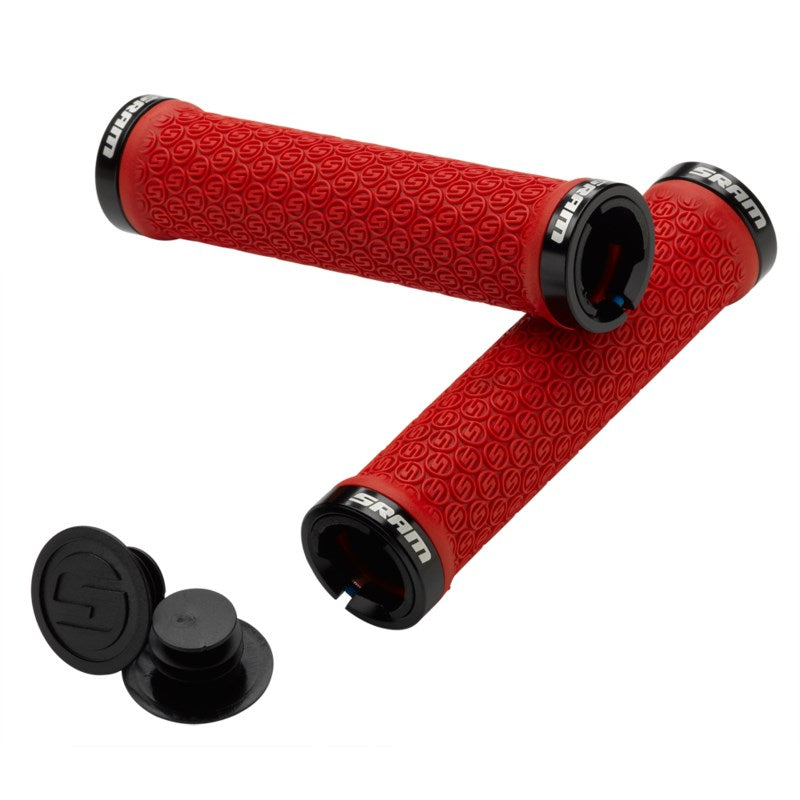SRAM Locking Grips Red with Double Clamps &amp; End Plugs