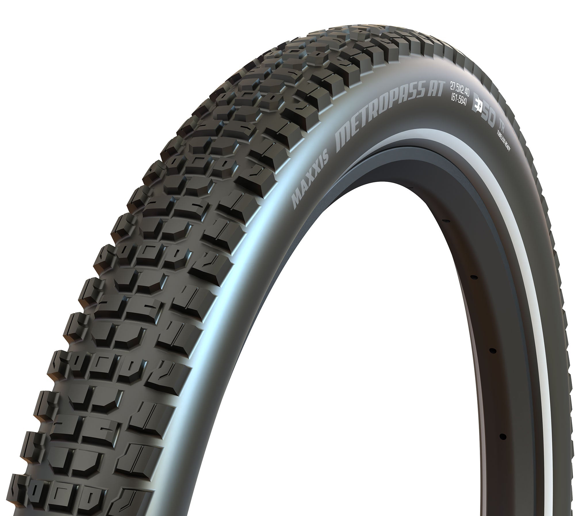 Maxxis MetroPass AT 27.5 x 2.40 Wire Bead MaxxProtect EXO TR REF Strip E50 Tyre - Black