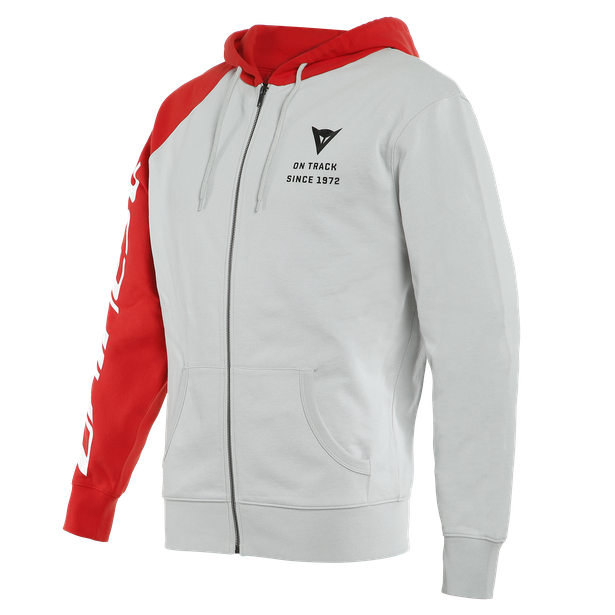 Dainese Paddock Hoodie - Glacier-Gray/Lava-Red/Black