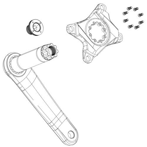 SRAM Pedal Assist Bosch Carbon Crank Cap - including 3 screws