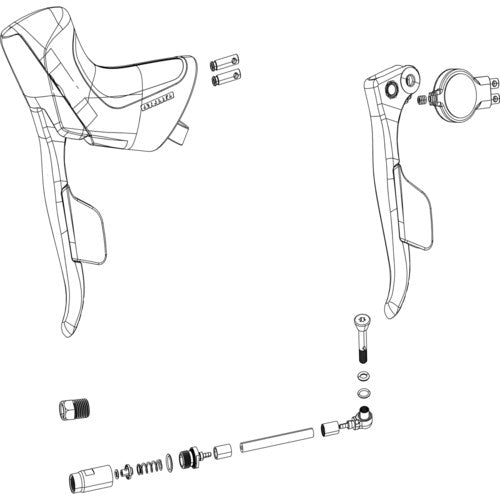SRAM ED BRAKE LEVER ASSEMBLY (PADDLE AND ELEC POD) RED ETAP D1 AXS DISC LEFT