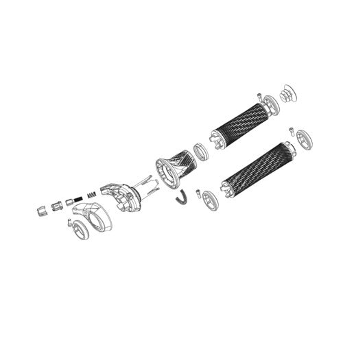 SRAM TWIST SHIFTER GRIP SHIFT COVER/CLAMP KIT XX1 EAGLE BLACK - RIGHT QTY 1