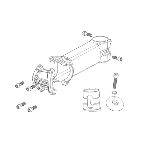 SRAM STEM BOLT AND CLAMP KIT TRUVATIV ATMOS (BLACK TORX BOLTS 4PCS M5x18 - 2PCS M5X15 - CLAMPS &amp; SPACER)