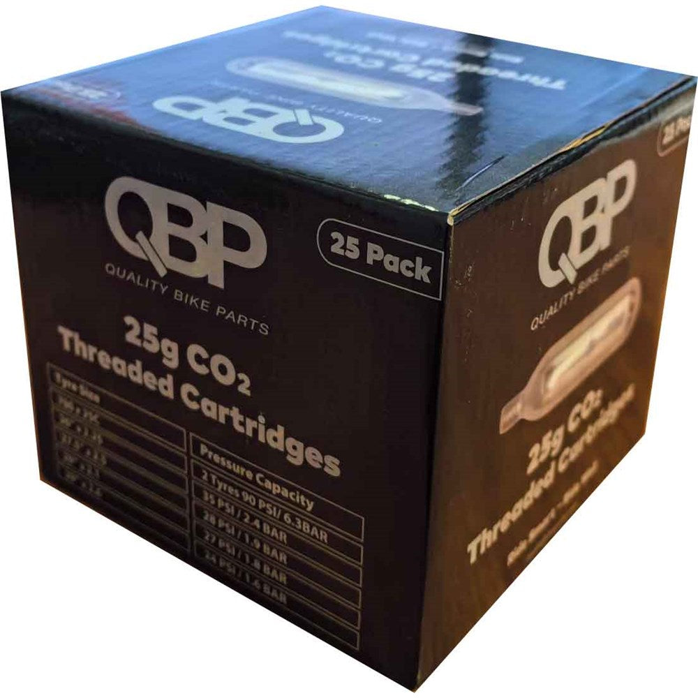 QBP CO₂ Cartridges 25g Threaded 25 Pack