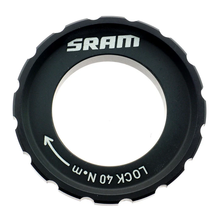 SRAM Lockring Centerlock Rotor - 44mm 16 notch external spline - Black SRAM logo QTY 1