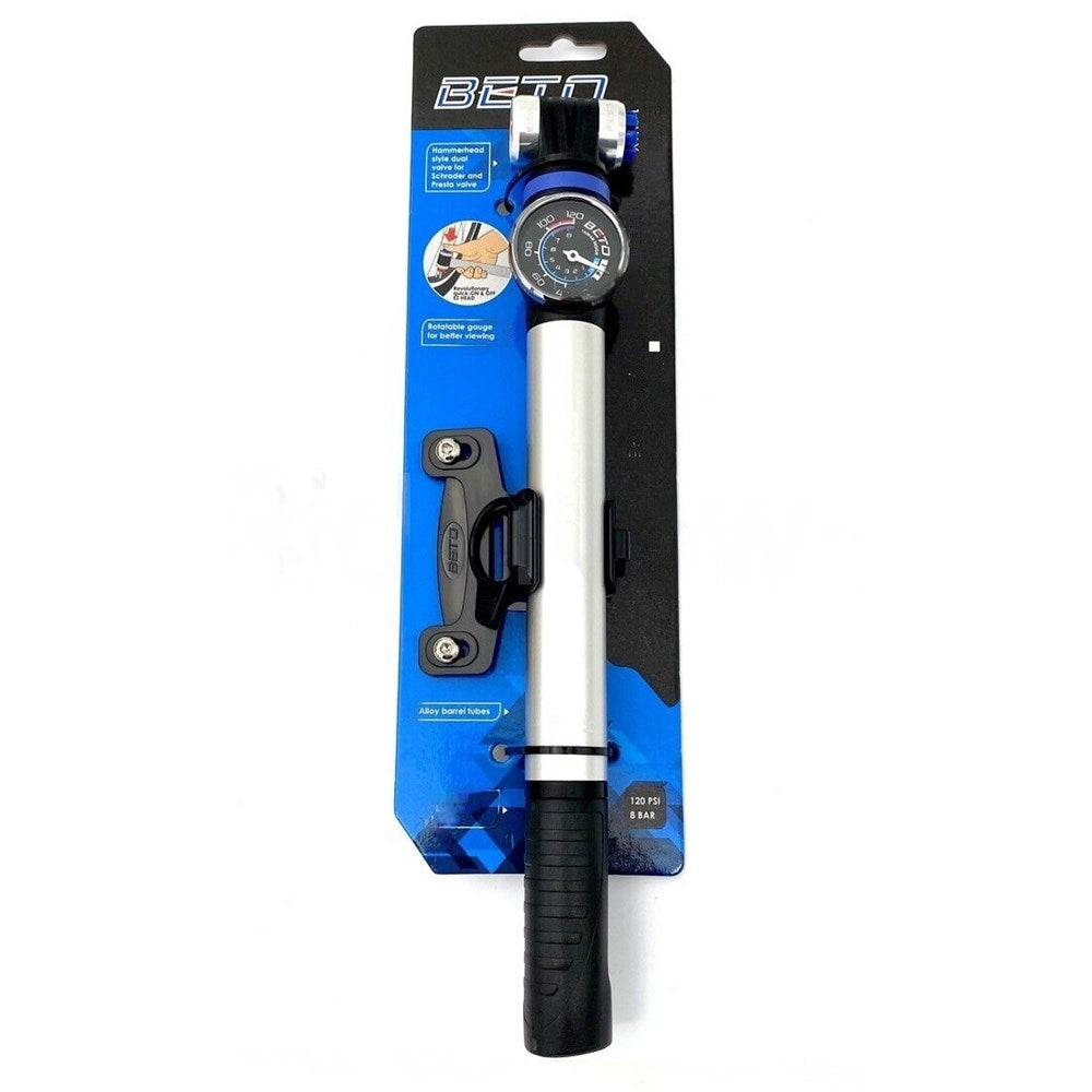 Beto Alloy MTB Pump With 1.5" Gauge Dual Valve EZ Head